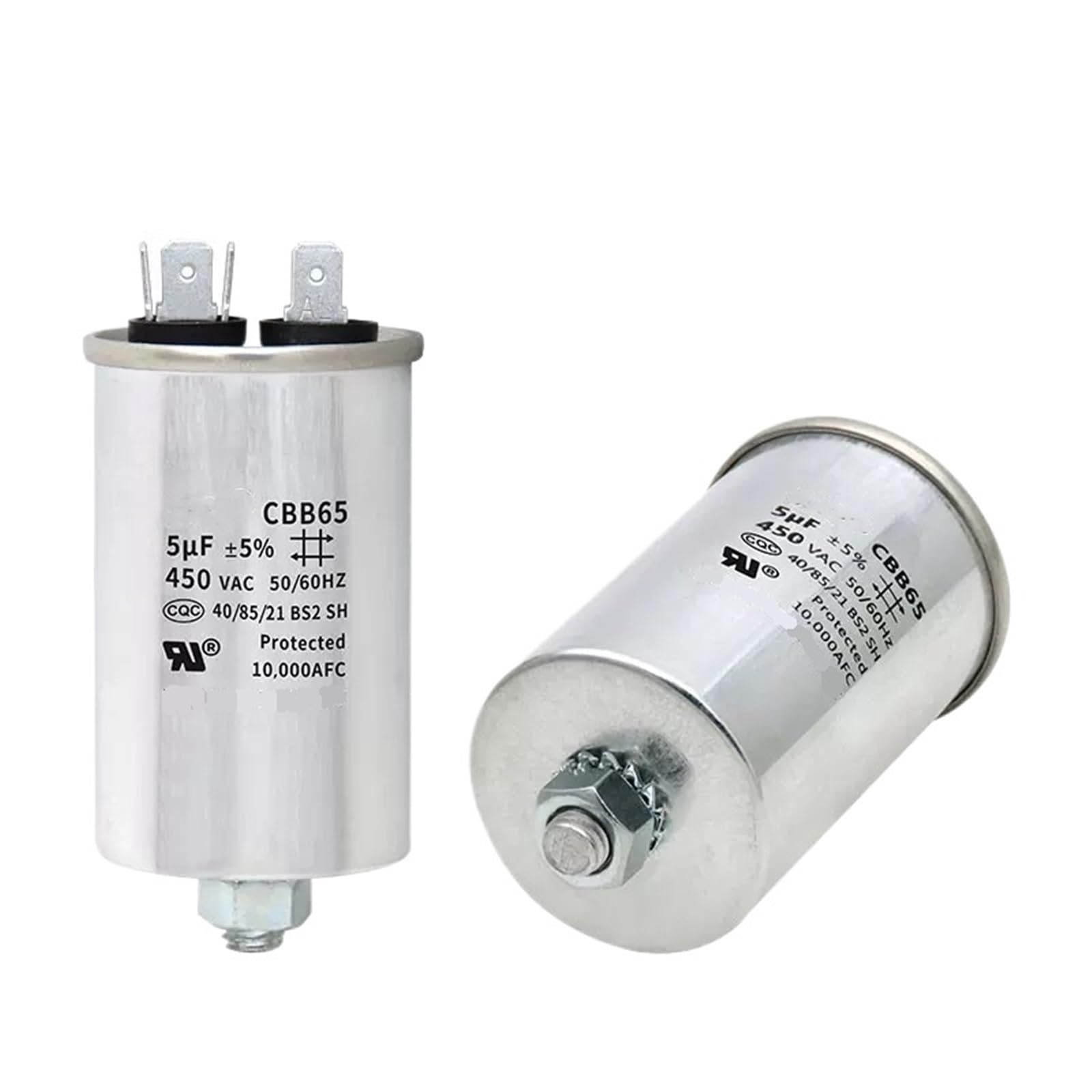 1 Condensador de Aire Acondicionado CBB65 con Tornillo (Parte Inferior, 5 UF, 10 UF, 15 UF, 20 UF, 25 UF, 30 UF, 35 UF, 40 UF, 50 UF, 60 UF, 70 UF, 80 UF, 100 UF, 450 V)(CBB65 8UF)