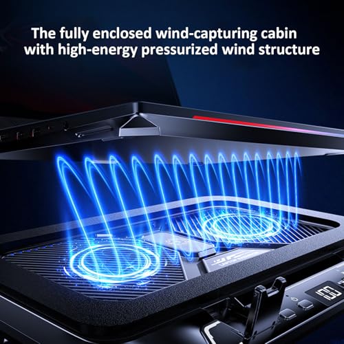 Ventilador doble para laptop con iluminación y velocidad ajustable miniatura 7