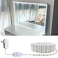 ZOKON 13ft/4M Led Vanity Mirror Lights Kit Bendable NO Need to Cut Vanity Make-up Mirror Cloakroom Adjustable Strip Light Table Set with Dimmer and Power Supply Mirror Not Included