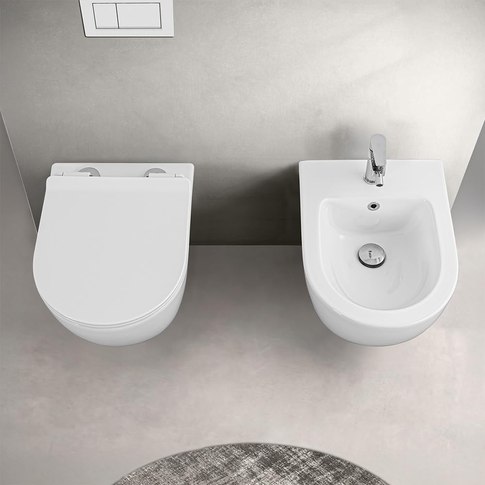 Tokyo Water Sospeso Rimless salvaspazio ceramica bianca design moderno