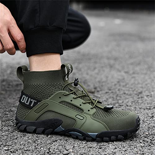 Hbeylia Men's Hiking Shoes Breathable Mesh Air High Top Blade Non-Slip Walking Climbing Trekking Sneakers Knit Lightweight Backpacking Running Trailing Outdoor Sport Shoes for Men2