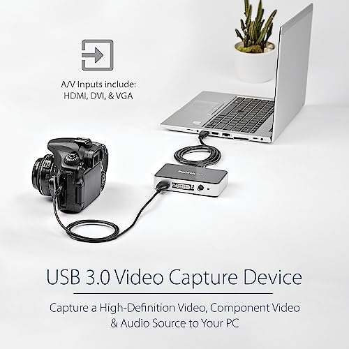 Image of StarTech HDMI Video Capture Device, 1080p, 60fps, TAA (USB3HDCAP) | With HDMI DVI VGA, 60fps Capture Card, USB Video Recorder