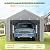 COBIZI Carports 10x20 Heavy Duty Car Canopy Garage with Removable Sidewalls & Doors, Galvanized Frame Portable Carport Canopy with Built-in Sandbags & All-Season Tarp for Car Boat Truck, Gray