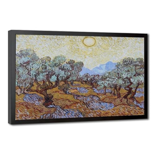Impression sur toile Oliviers Van Gogh cadre suspendu 20x30 cm