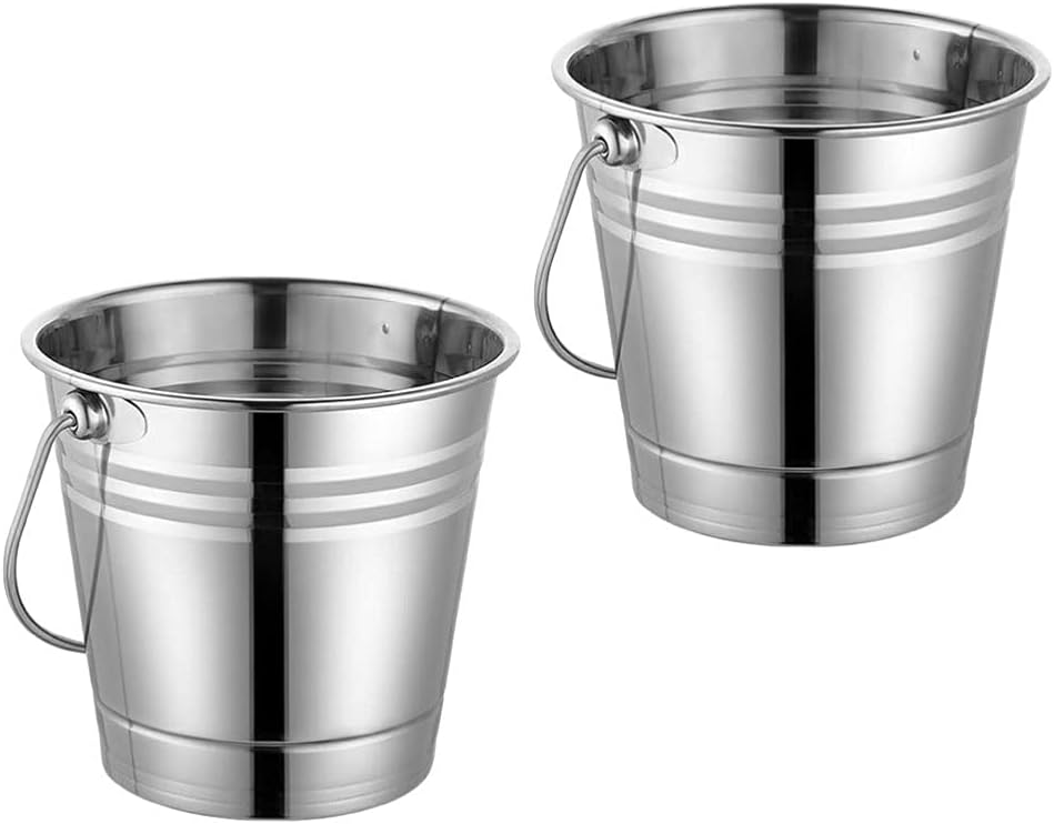 Tehaux 2個 ステンレス鋼バケツ 氷桶 ハンドル付き ビール樽 水筒 オイルドラム 花バケツ 植物ポット 持ち運び便利 収納 掃除 園芸 2l 洗濯 激安通販の 釣りバケツ 洗車 ゴミ箱 Tehaux 2個 ステンレス鋼バケツ 氷桶 ハンドル付き ビール樽 水筒 オイルドラム 花バケツ 植物ポット 持ち運び便利 収納 掃除 園芸 2l 洗濯 激安通販の 釣りバケツ 洗車 ゴミ箱