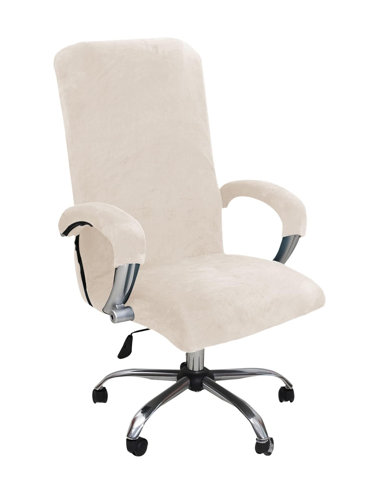 NMVAWIPT Velvet Computer Chair Slipcover With Armrest Covers - High Stretch Office Boss Chairs Protector Cover For Gaming(11#,L)