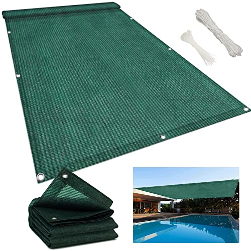 Toldo rectangular de 3 x 3,6 m, resistente a los rayos UV, resistente al viento, para pérgola, protección contra miradas, para jardín, playa, patio, color verde oscuro, protección al aire libre
