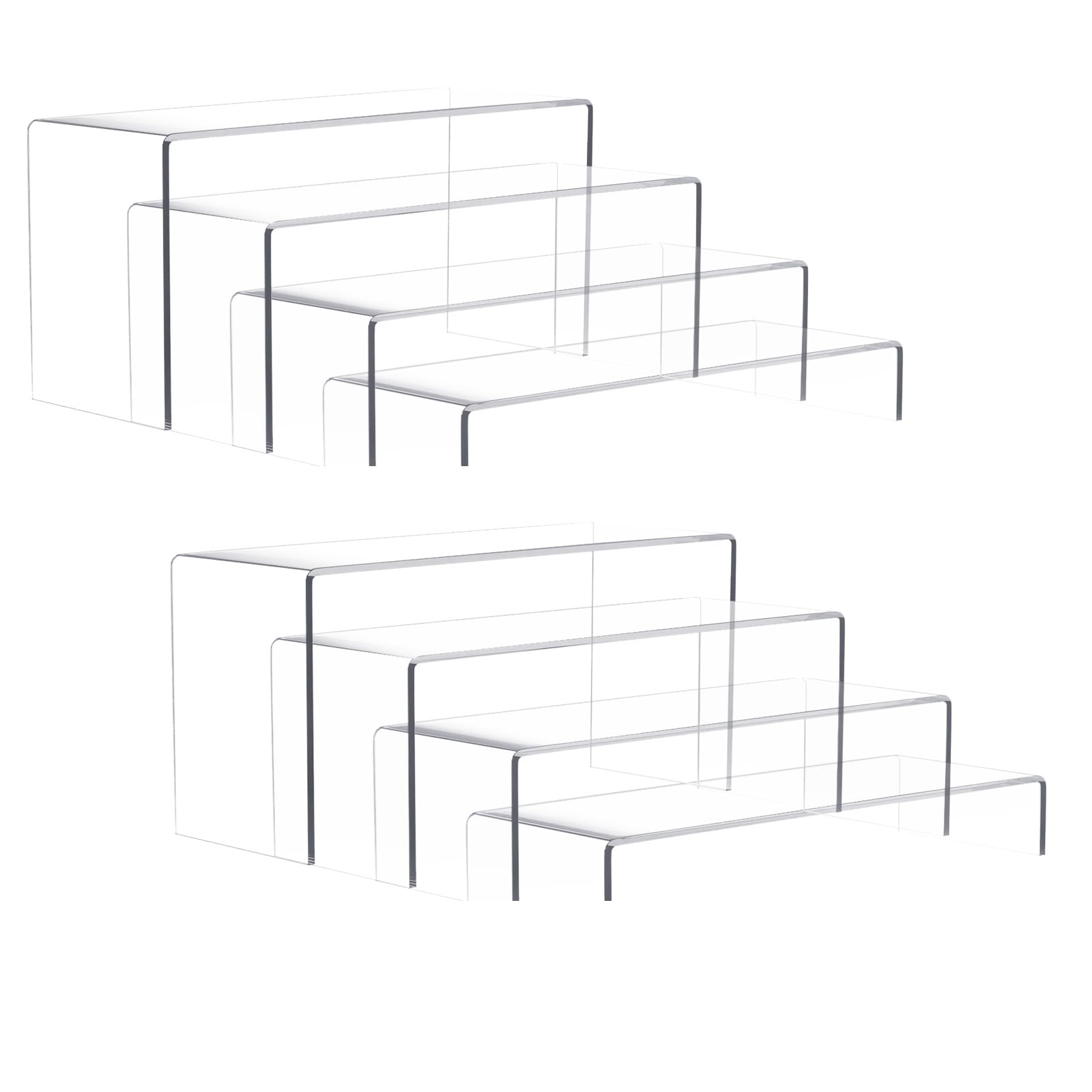 Rehausseurs rectangulaires en acrylique lot de 8 supports 10cm pour présentoir