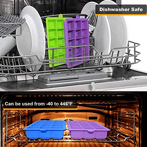 JUNGEN Stampo Ghiaccio Silicone 15 Vassoi Cubo per...