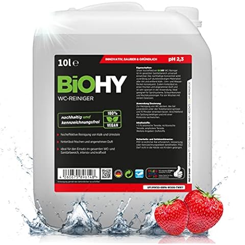 BiOHY WC-Reiniger | Bio Toilettenreiniger mit frischem Schaum | EXTRA STARK | Badreiniger Gel wirkt effektiv gegen Kalk & Urin | säubert die Toilette blitzschnell Cover