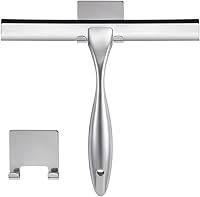 Vista 8 de NETANY Escobilla de ducha, Escobilla de bronce de 10 pulgadas, Escobilla de acero inoxidable multiusos para baño, puertas de ducha, espejos