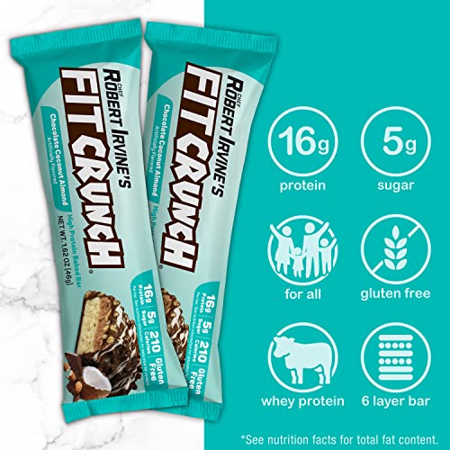 Fitcrunch Snack Size Protein Bars, Designed By Robert Irvine, 6-Layer Baked Bar, 5G Of Sugar & Soft Cake Core (18 Bars, Chocolate Coconut Almond) #TOP2