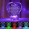 Unique mom gifts love crystal gifts for mothers day birthday engraved crystal heart with rechargeable color changing led base perfect mothers day from daughter son mom  urban country home decor