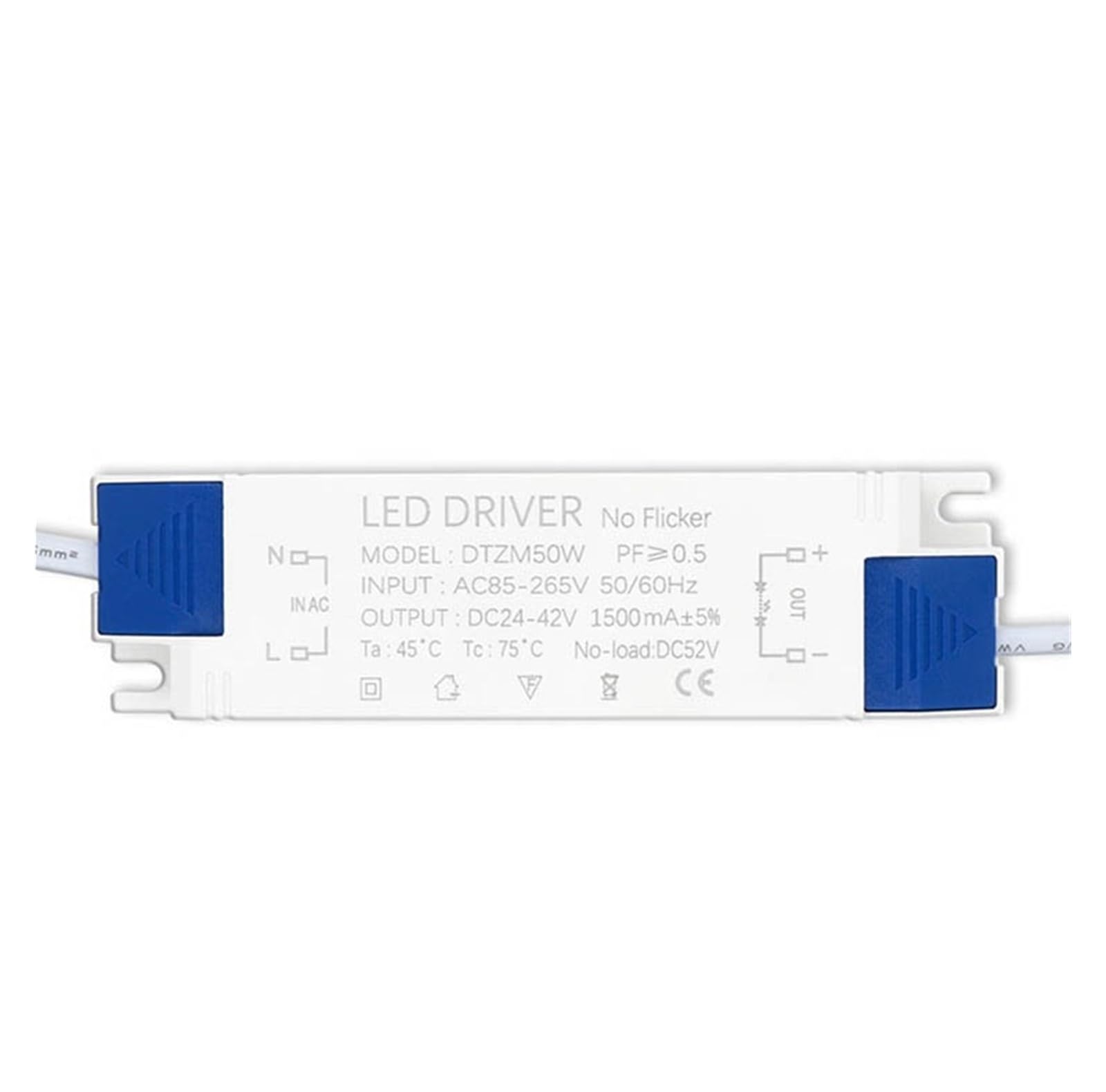 PWANUIGTE LED Power Adapter 10W 20W 30W 40W 50W Lighting Transformer DC24-42V AC85-265V(50W DC24-42V 1500mA)