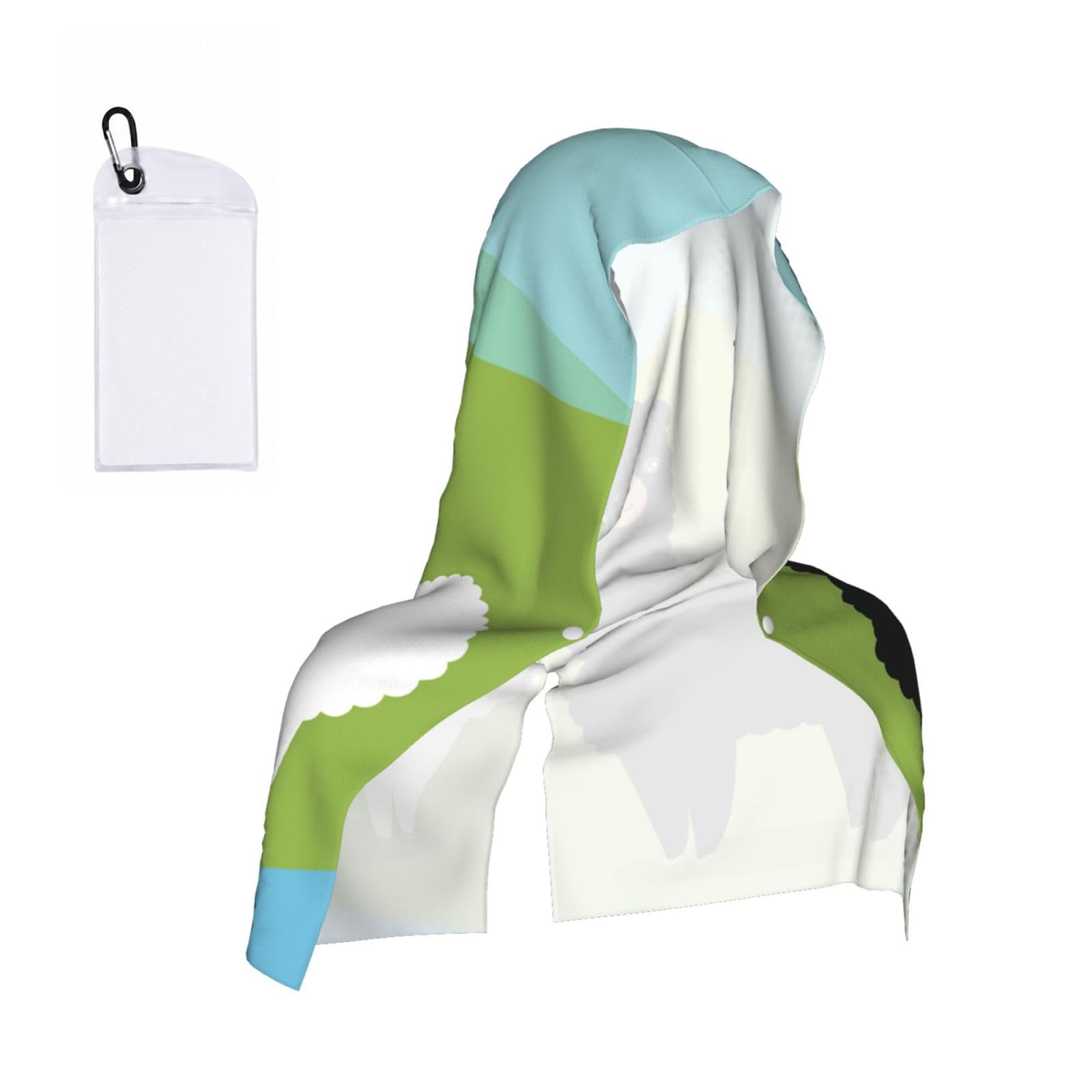 ESNAIUVCD Alpaca Print Multifunctional Cooling Hoodie Bandana Portable Sweat Absorbing Design For Beach Workouts Exercise Heat Relief Accessories