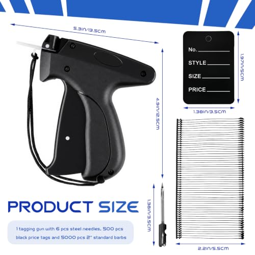Image of Vmiapxo 5506 Pcs Clothing Tag Machine Kit,Label Applicator Black Price Tags