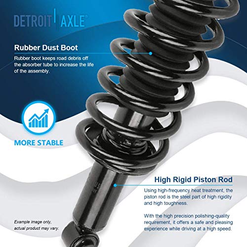 Image of Detroit Axle - 2 Rear Struts for 2007-2016 Dodge Caliber Jeep Patriot Compass Complete Struts Shocks with Coil Spring 2008 2009 2010 2011 2012 2013 2014 2015 Replacement Quick Install Ready Struts