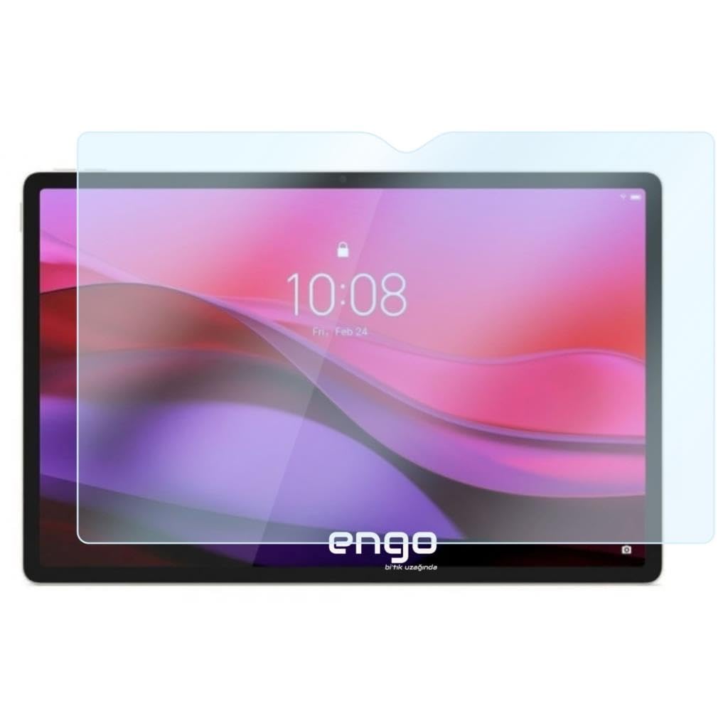 Engo Lenovo Yoga Tab Plus 12.7 İnç İle Uyumlu Ekran Koruyucu 9h Temperli Kırılmaz Esnek Nano Cam, Çizilmeye Ve Darbeye Dayanıklı Koruma, Hd Şeffaf