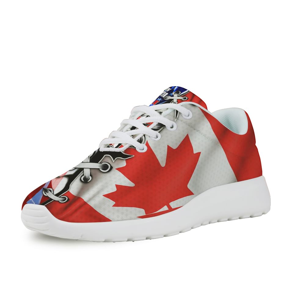 Canadian American Flag Shoes for Women Men Trail Running Casual Fashion Sneakers Slip-on Tennis Shoes