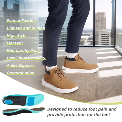 OrthoComfoot Men's Orthopedic Leather Ankle Boots: Comfortable Casual Arch Support Plantar Fasciitis Walking Shoes, Orthotic Flat Feet Tennis Work Sneakers for Foot and Heel Pain Relief4