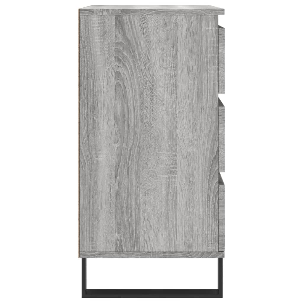 Buffet gris Sonoma 60 x 35 x 70 cm en bois avec pieds en fer – Meuble durable pour espace de rangement et accessoires de maison, surface résistante à l'humidité, commode stable