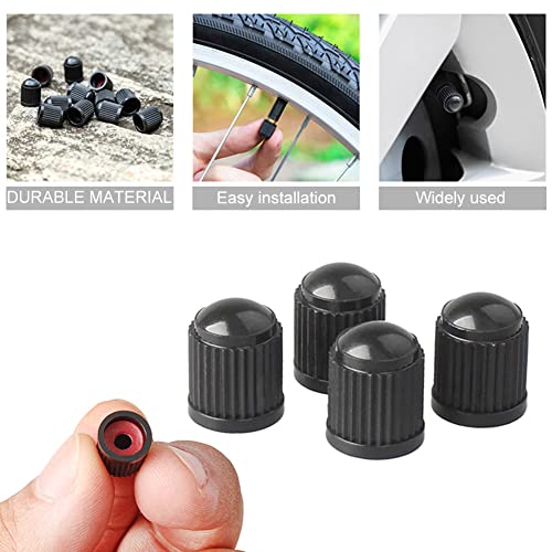 20 tapas de válvula para neumáticos, duraderas para autos y bicicletas, plástico negro, ajuste universal miniatura 6