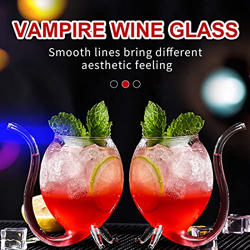 Set de 2 vasos de cóctel vampiro con sorbete creativo miniatura 5