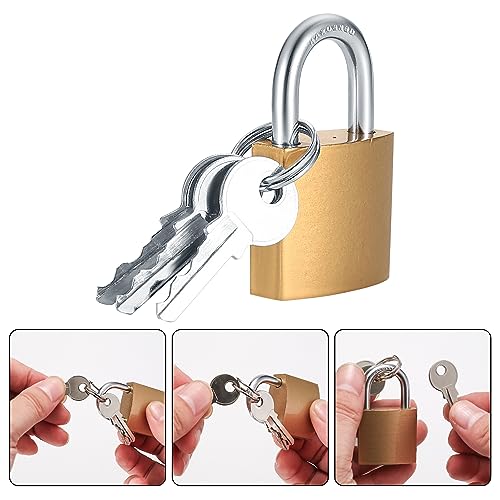 Image of 4 Pcs Small Keyed Padlocks with Keys, Pad Locks,Solid Brass Padlock with Key, Lockers Locks with Same Keys for Toolbox, Sheds, Storage Unit, Gym, Fence, Lockers Padlocks | Lockers Toolbox Sheds Storage Unit Gym Fence Pad Locks
