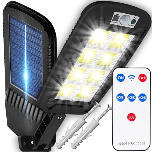 Retoo Solar Straßenlaterne Solarlampen für Außen Solarleuchte für Außen Wasserdichte Solarlicht Straßenlampe Solarleuchte Sicherheitswandleuchte Wandlampe für Garten Hof Garage Parkplatz