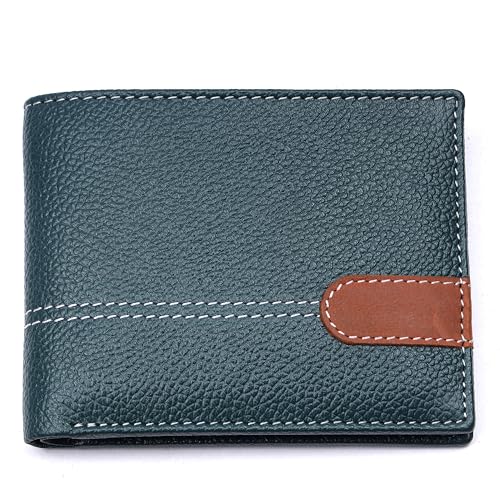 Image of LONDON ALLEY Denver Green Leather Wallet for Men | RFID Protected | Classic Leather Wallet