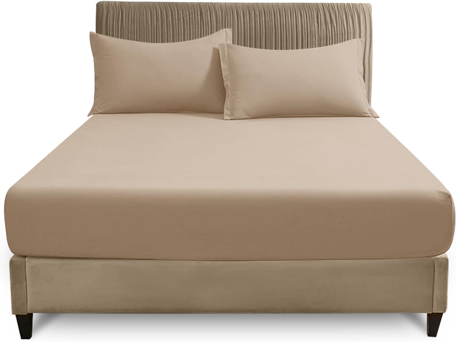 GC GAVENO CAVAILIA Polycotton Fitted Bedsheets, Natural, Super King Beds
