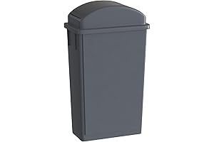 23 Gallon Gray Slim Jim Trash Can with Swing Top Lid