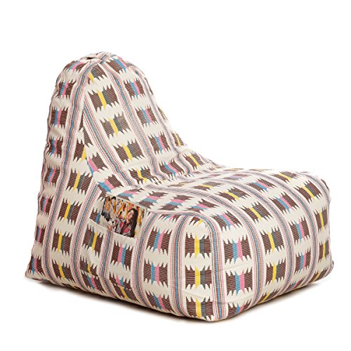 Image of Style Homez Hackey Cotton Canvas Ikat Printed Bean Bag XXL Size Filled with Beans Fillers