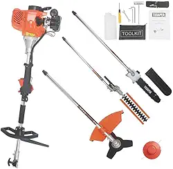 ROÇADERA GASOLINA MULTIFUNCIONAL 5X1 63CC COM PODADOR DE CERCA VIVA