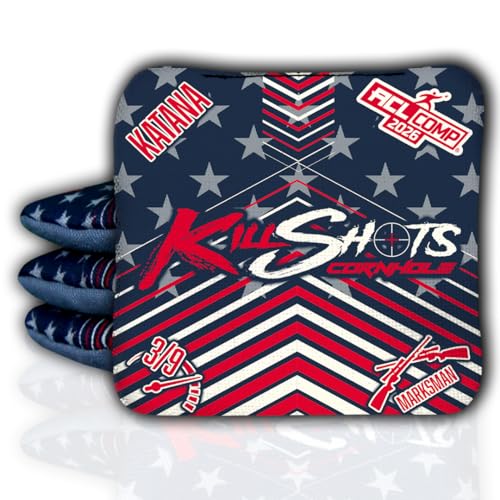 Killshots Cornhole | Katana Series | Limited Edition | ACL Pro Certified Cornhole Bags | Premium Quality | Dual-Speed | Durable & Weather Resistant | Set of 4 Bags (USA)