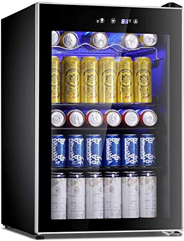 mini fridge glass door amazon