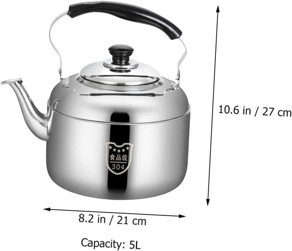 Garneck Stainless Steel Water Kettle Teakettle Strainer Large Capacity Stovetop Tea Kettle