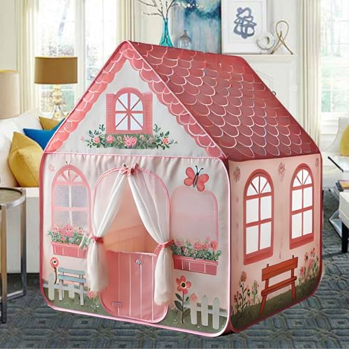 Image of Shree Incorporation Extremely Big Size Kids Play Tent for Boys Indoor and Outdoor Playhouse Toddler Tent Large Play Castle Fairy Tent (Pink Doremon Theme)