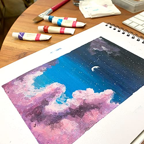 Colour Block Acrylic Paper Pad Spiral Notebook/Drawing Book, 9X12 In, 15 Sheets 115 Pound Pressed- Acid Free Art Supplies, Sketch Pad Ideal For Beginners And Drawing While On The Go #TOP2