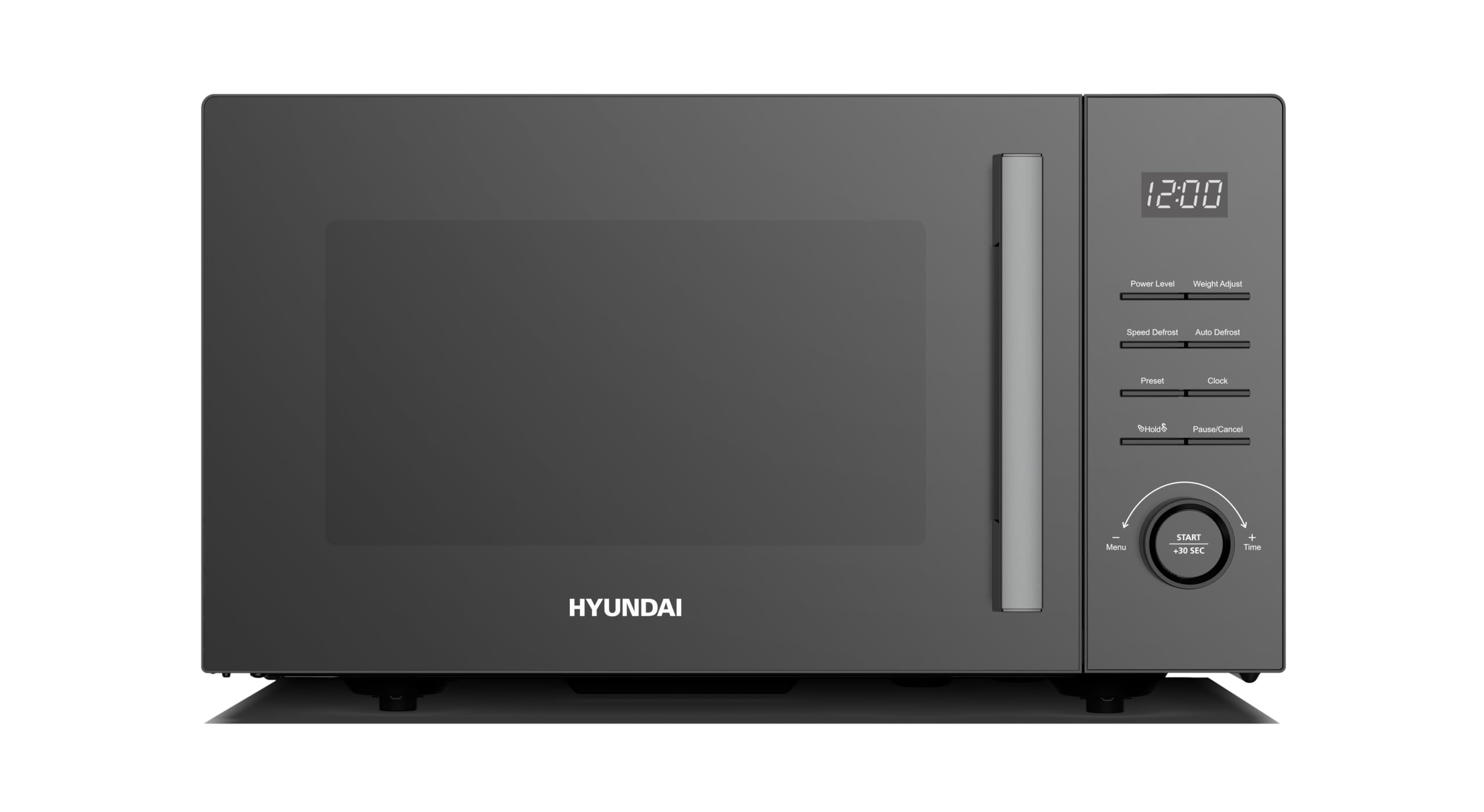 Hyundai 900W 23L Digital Microwave, Black Mirror Glass Door, Stainless Steel Interior, 11 Power Levels, 6 Auto Cook Menus, 270mm Turntable, Child Lock