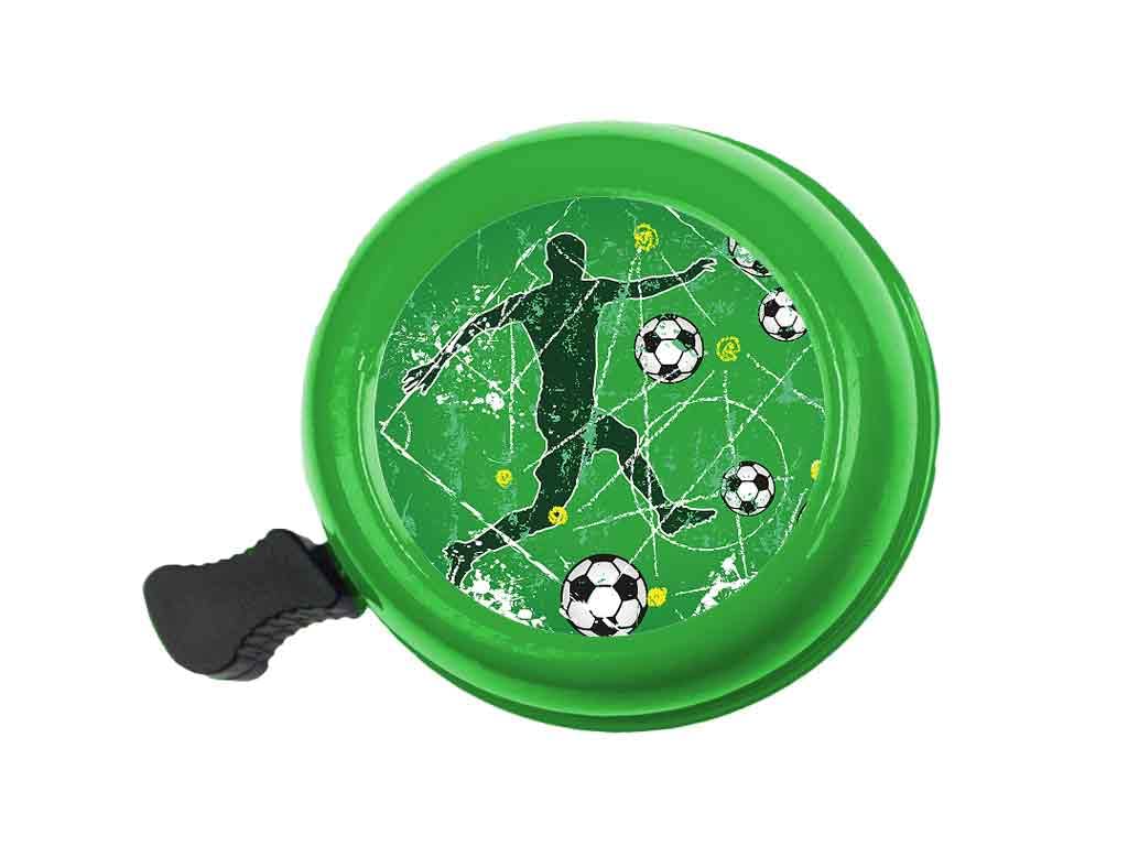 Bb Klostermann Fahrradklingel Fußball Grün – 55 Mm Durchmesser, Metall, Für Lenker 1,7–2,5 Cm