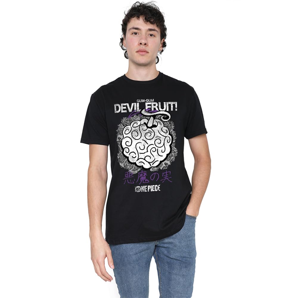 One Piece Gumgum Devil Fruit Unisex T Shirt, Black, XXXX-Large
