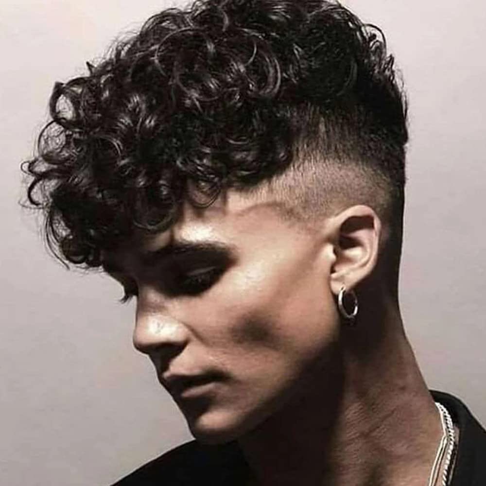 SIMBEAUTY Indian Remy Human Hair Curl Toupee Skin Base 10x8inch for Men with Men Hair System Replacement Wig (#3 (Medium Dark Brown) 20mm Curl)