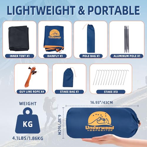 Carpa ultraligera impermeable para 1 persona para camping miniatura 7