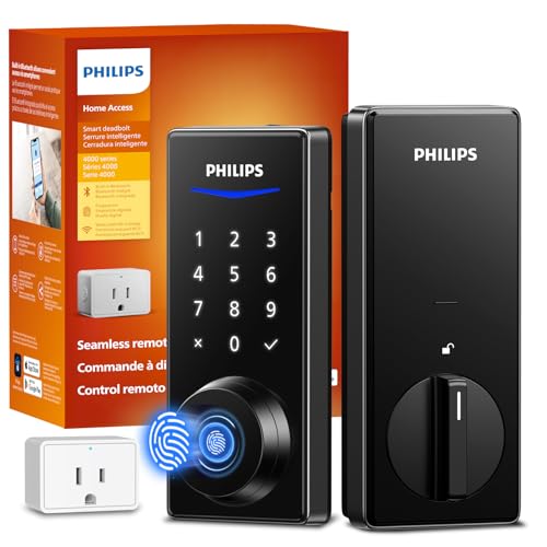 Philips Wi-Fi Smart Door Lock, Keyless Entry Door Lock with App Control,Fingerprint ID,Auto...