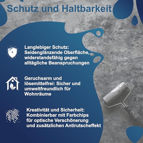 Betonbodenfarbe Fonteino 2K Epoxidharz Bodenbeschichtung für verschiedene Anwendungen