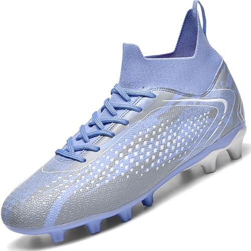 HBXDEIA Mens Soccer Cleats AG FG Womens Firm Ground Soccer Shoes Turf Training Athletic Professional Youth Boys Football Cleats Rugby Boots Outdoor Lightweight Breathable Purple