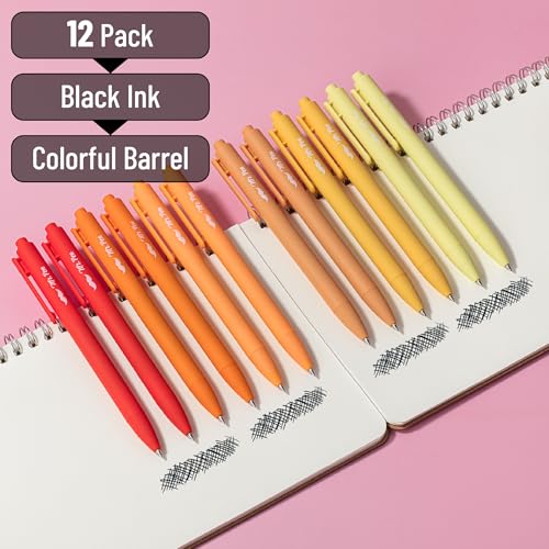 Image of Mr. Pen- Retractable Gel Pens, 12 Pack, Black Ink, Summer Morning Barrel | Fine Point 0.5mm, Fast Dry, Smooth Writing, Cute Pens for Drawing, Writing Planner and School Supplies
