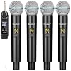 Depusheng Wireless Microphone,Professional Dual Handheld Cordless Dynamic Mic System with Rechargeable Receiver(160 Ft),Karaoke Microphone Set for Singing,Karaoke,Wedding,DJ,Party,Speech (S4 PRO)