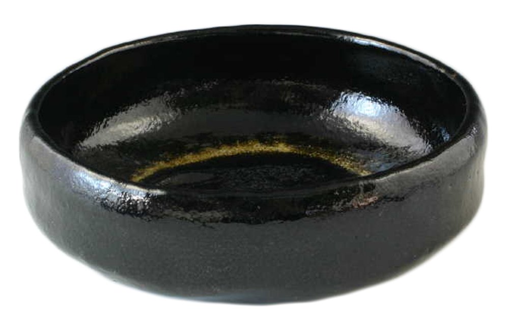 高級品楽焼窯元三代松楽茶器茶道具 黒色陶器 木箱付き 茶道具 楽